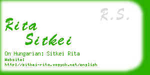 rita sitkei business card